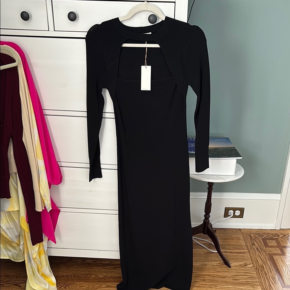 Moon River Black Long Sleeve Dress